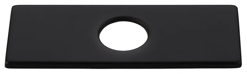 Square Escutcheon Plate Bathroom Vanity Sink Faucet Hole Cover, Matte Black