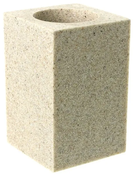 Square Free Standing Toothbrush Tumbler, Natural Sand