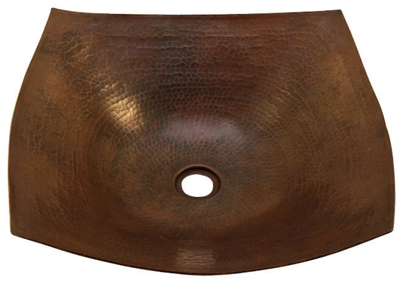 Square Vessel Bathroom Copper Sink Very Thick Gauge 14