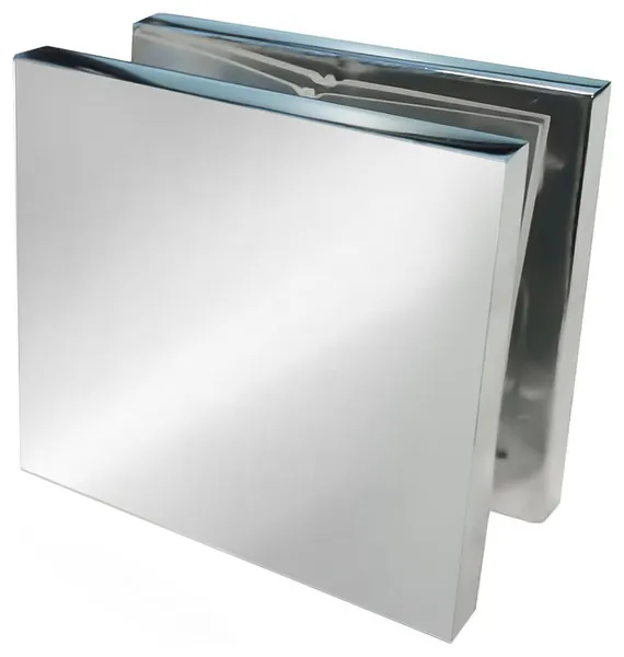 Square Wall Mount U-Clamp Hole for Fixed Glass Panel, Chrome