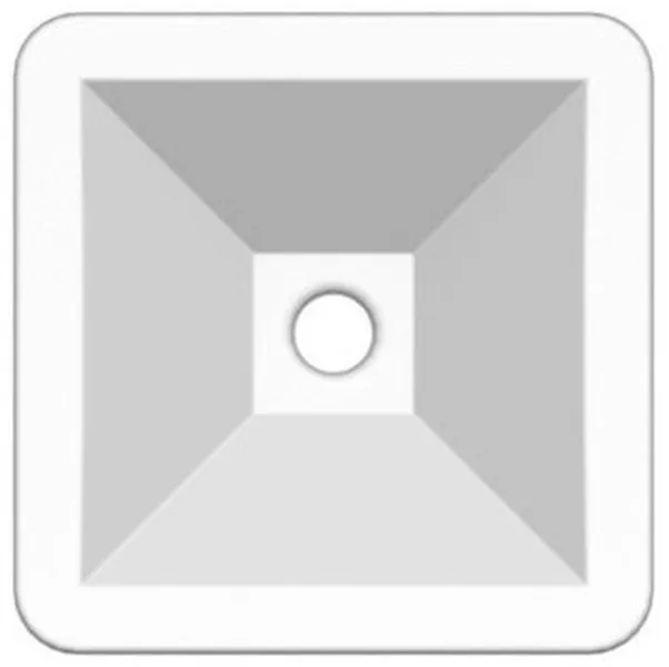 Square White Ceramic Vessel Sink, No Hole