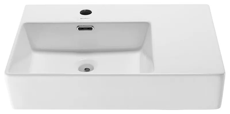 St. Tropez 24"x18" Ceramic Wall Hung Sink With Left Faucet Mount, Glossy White