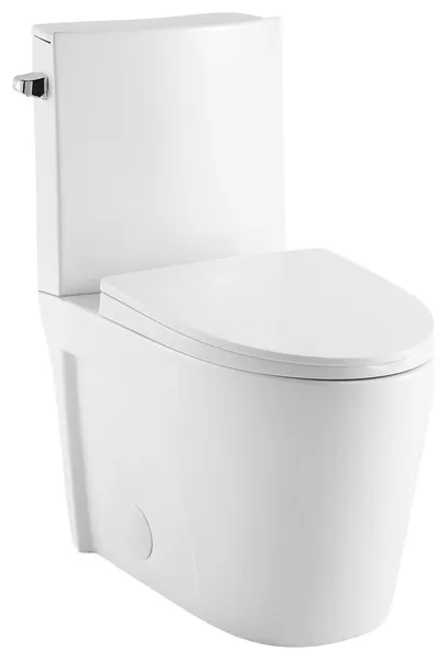 St. Tropez Two-Piece 12" Rough-in 1.28 GPF Left Flush Toilet, Glossy White