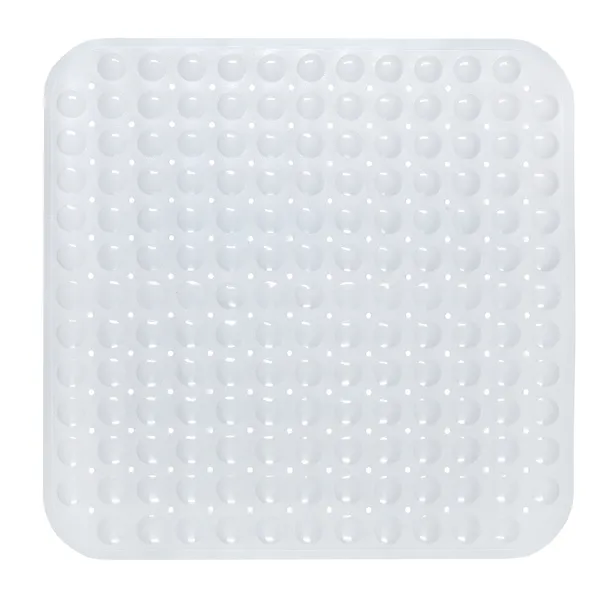 Stall Size"Bubble" Look Vinyl Bath Mat in white.