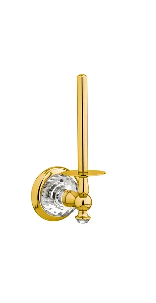 Strass Luxury Upright toilet paper holder with brilliant Swarovski crystals., Gold, Plain