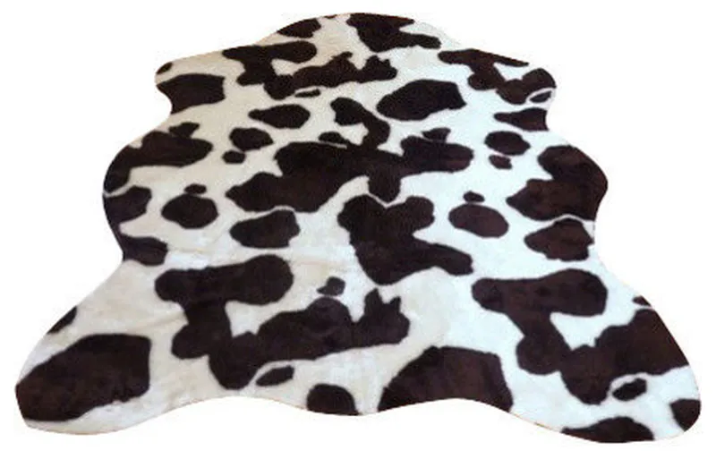 Super Plush Brown-White Faux Cowhide Rug 4'10x6'8 Large