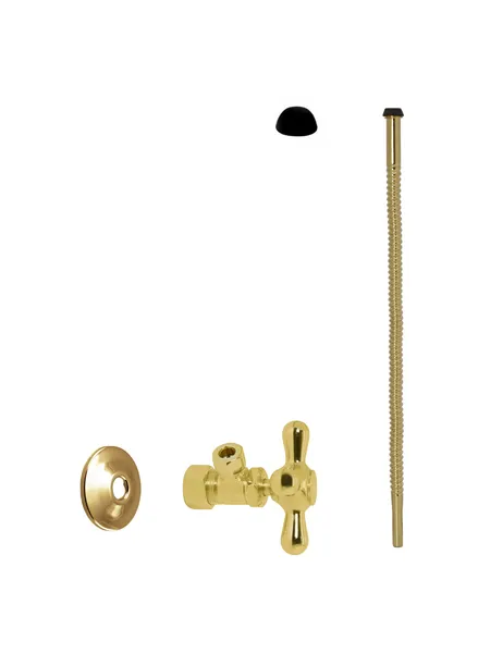 Supply Kit - 5/8" Od X 3/8" Od X 15" Corrugated In Polished Brass, Polished Brass