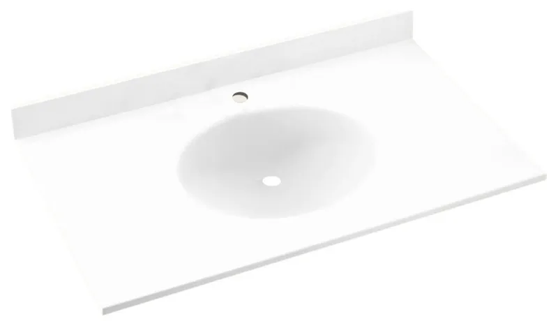 Swan 22"x49" Ellipse Vanity Top, White