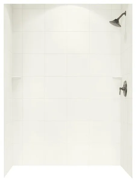 Swan 36x62x96 Solid Surface Shower Wall Surround, Bisque