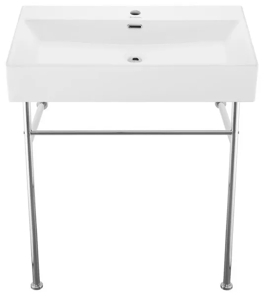 Swiss Madison SM-CS72 Claire 35-7/16"H Console Sink Set - Glossy White / Chrome