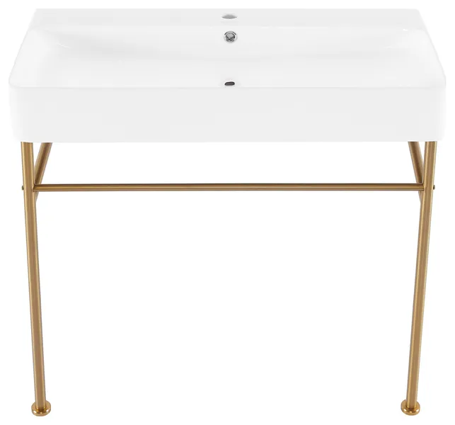 Swiss Madison SM-CS723 Carre 35-7/16" Rectangular Ceramic - Brushed Gold