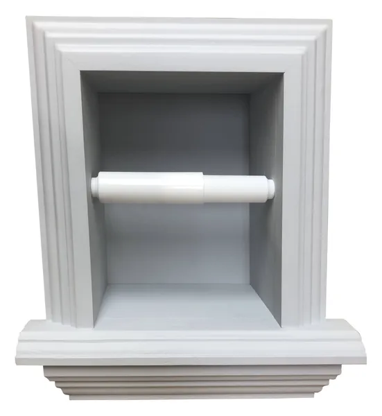 Tampa Recessed Solid Wood Toilet Paper Holder 7 x 8.5, Primed Gray