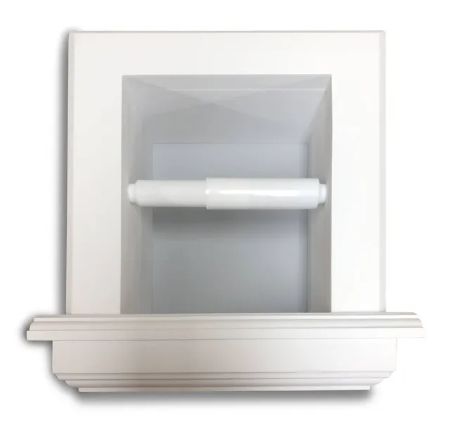 Tampa Recessed Solid Wood Toilet Paper Holder 7 x 8.5, Primed Gray