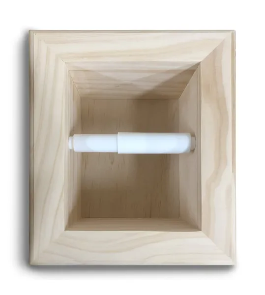 Tampa Recessed Solid Wood Toilet Paper Holder 7 x 8.5, Unfinished
