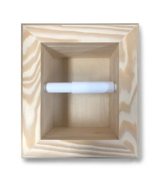 Tampa Recessed Solid Wood Toilet Paper Holder 7 x 8.5, Unfinished