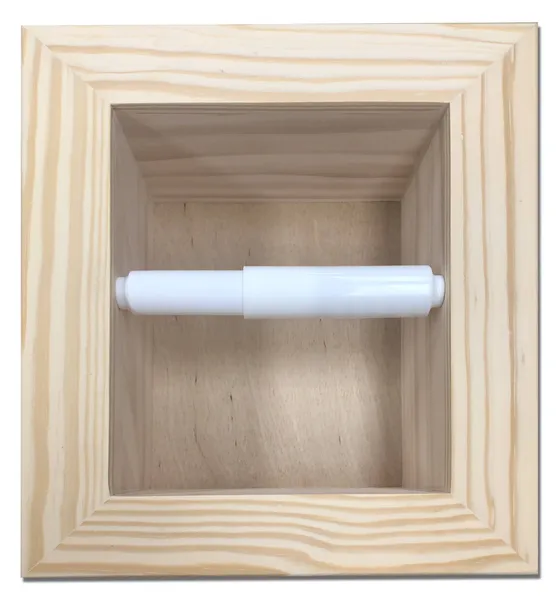 Tampa Recessed Solid Wood Toilet Paper Holder 7 x 8.5, Unfinished