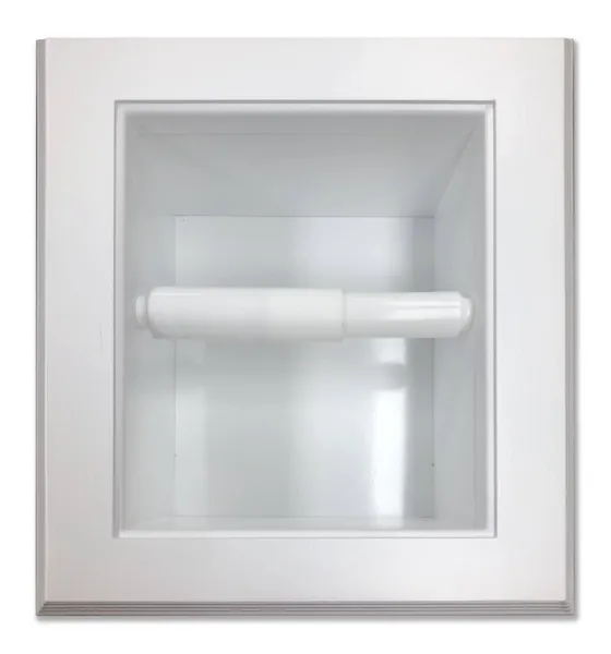 Tampa Recessed Solid Wood Toilet Paper Holder 7 x 8.5, White Enamel