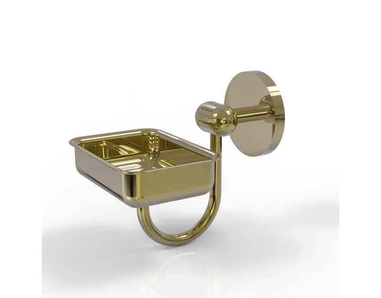 Tango Wall-Mount Soap Dish, Unlacquered Brass