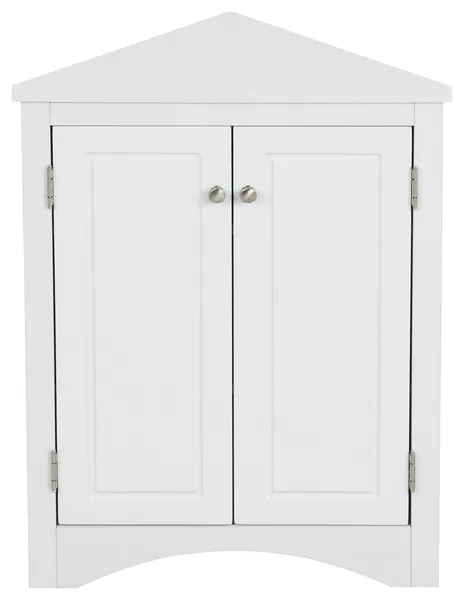 TATEUS Triangle Bathroom Storage Cabinet Freestanding Corner cabinet, White