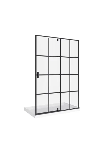 Taylor Bath Screen Shower Enclosure Black Matt with Acrylic Base, 60" X 32"