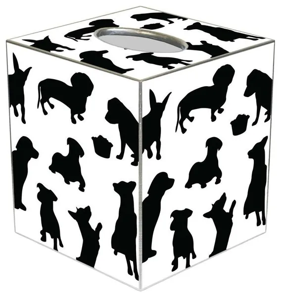 TB1703-Dog Silhouette Tissue Box Cover