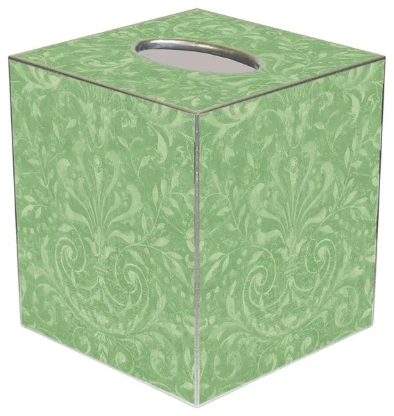 TB1752-Mint Damask Tissue Box Cover