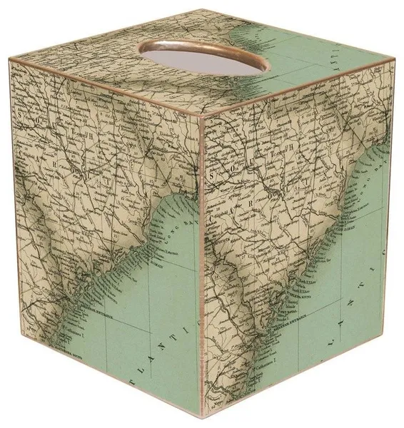TB1834- South Carolina  Detail Antique Map Tissue Box Cover