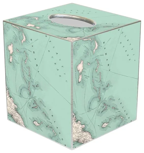 TB1838 - Bahamas Antique Map Tissue Box Cover
