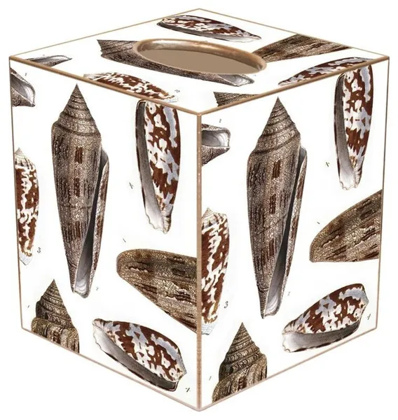 TB1847-Brown Island Shells Tissue Box Cover