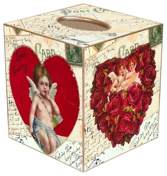 TB187-Valentine Love Greetings Tissue Box Cover