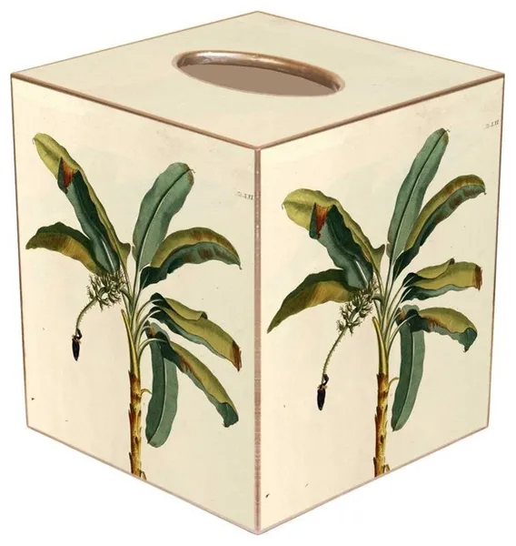 TB2450- Antique Palm Tree Tissue Box Cover