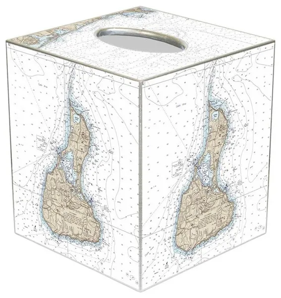 TB2487 - Block Island Nautical Chart Tissue Box Cover