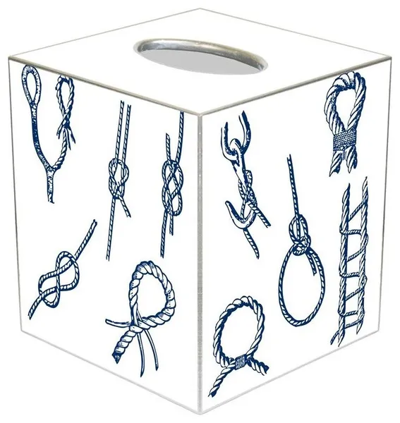 TB2976-White Knot Tissue Box Cover