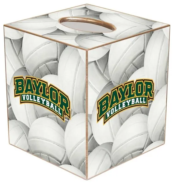 TB3126-Baylor Arched Volleyball Tissue Box Cover