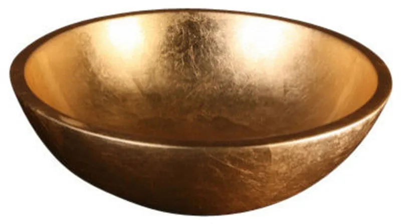 Technoform Vessel Sink, Platinum, Gold Leaf