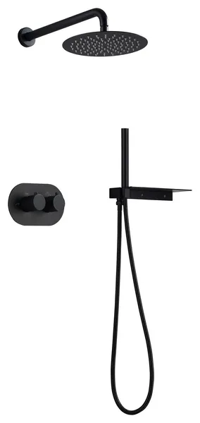Thermostatic Rain Shower System with Hand Shower-Includes Rough-in Valve