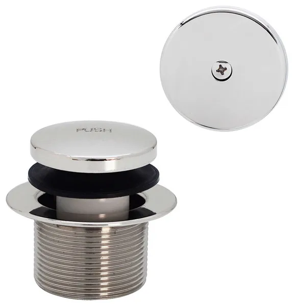 Tip Toe Tub Trim Set With Two-Hole Overflow Faceplate In Polished Chrome