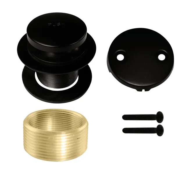 Tip Toe Universal Tub Trim With Two-Hole Faceplate In Polished Brass, Powder Coa