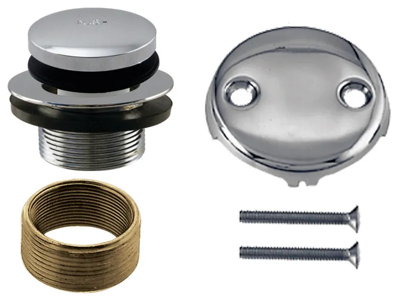 Tip Toe Universal Tub Trim With Two-Hole Faceplate In Polished Chrome
