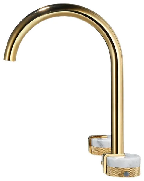 Tiqui Solid Brass and Marble Bathroom Sink Faucet