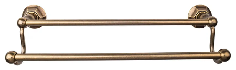 Top Knobs ED9B Edwardian Bath 24 Inch Double Towel Bar Hex - German Bronze