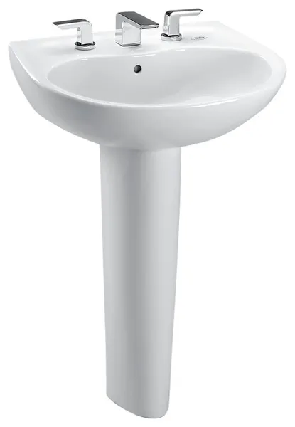 Toto Supreme Oval Basin Pedestal Bath Sink for 4" C Faucets Colonial White