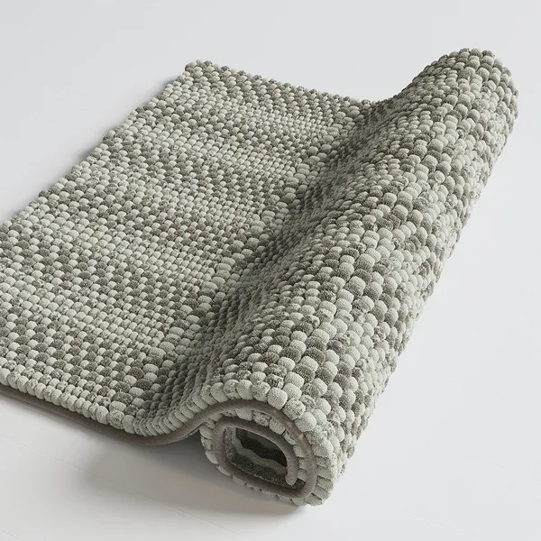 Totti Gemini Gray Microfiber Chenille 16"x24" Bathroom Mat