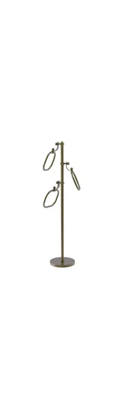Towel Stand with 9" Oval Towel Rings, Antique Brass