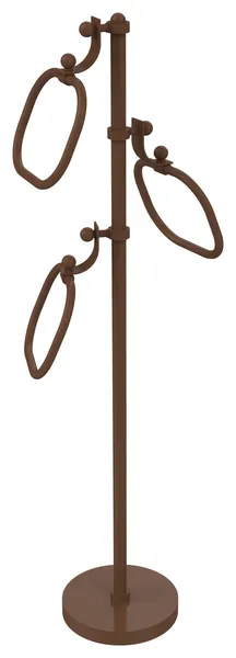 Towel Stand with 9" Oval Towel Rings, Antique Bronze