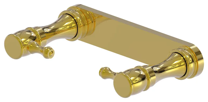 Traditional Style Rollerless Toilet Tissue Holder, Polished Brass