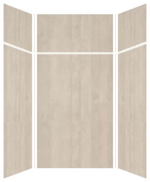 Transolid EWKX484896 Expressions 48" W x 48" D x 96" H Six Panel - Bleached Oak