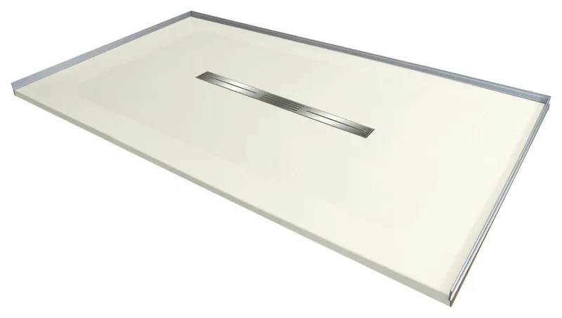 Transolid FZS6336C Trimslate 63x36 Zero Threshold Shower Base Center Drain,Cameo