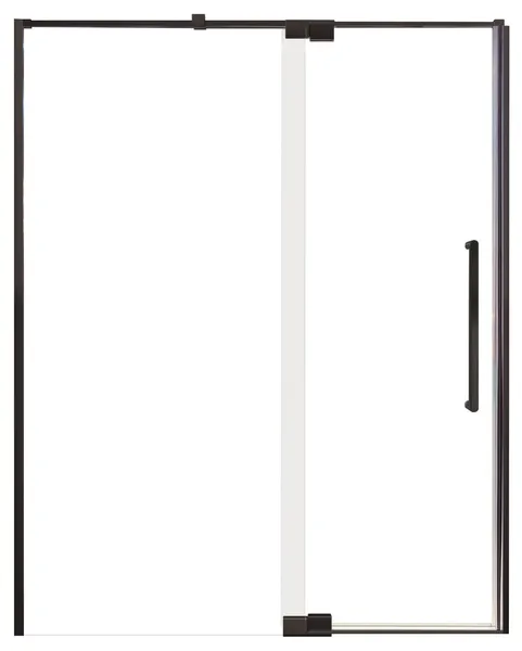 Transolid Irene 60"W x76"H Pivot Shower Door in Matte Black with Clear Glass
