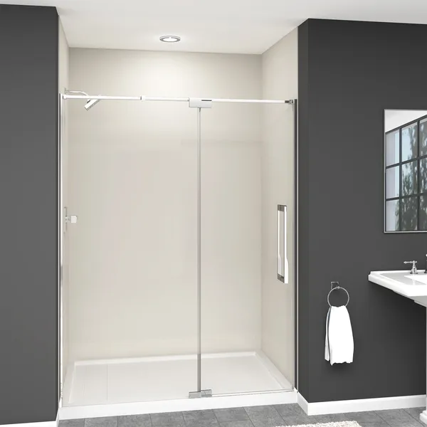 Transolid Irene 60"W x76"H Pivot Shower Door in Polished Chrome with Clear Glass